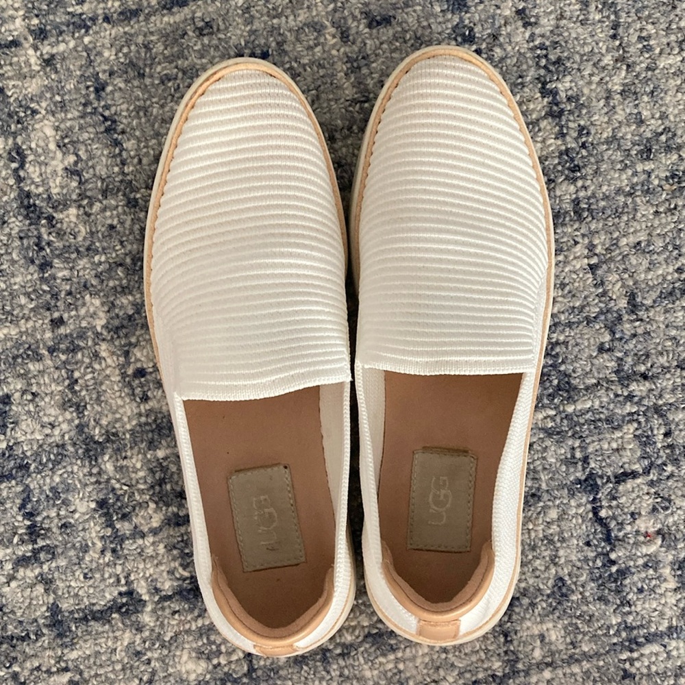 UGG White Flats Slip-On Loafers